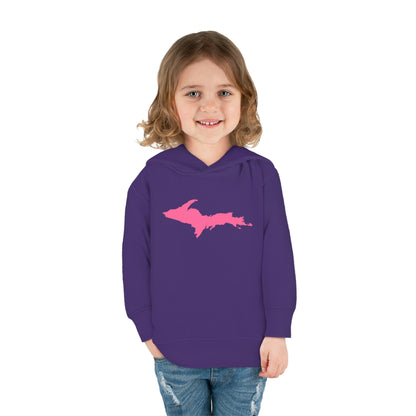 Michigan Upper Peninsula Hoodie (w/ Pink UP Outline) | Unisex Toddler