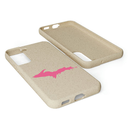 Michigan Upper Peninsula Biodegradable Phone Cases (w/ Pink UP Outline) | Samsung Android