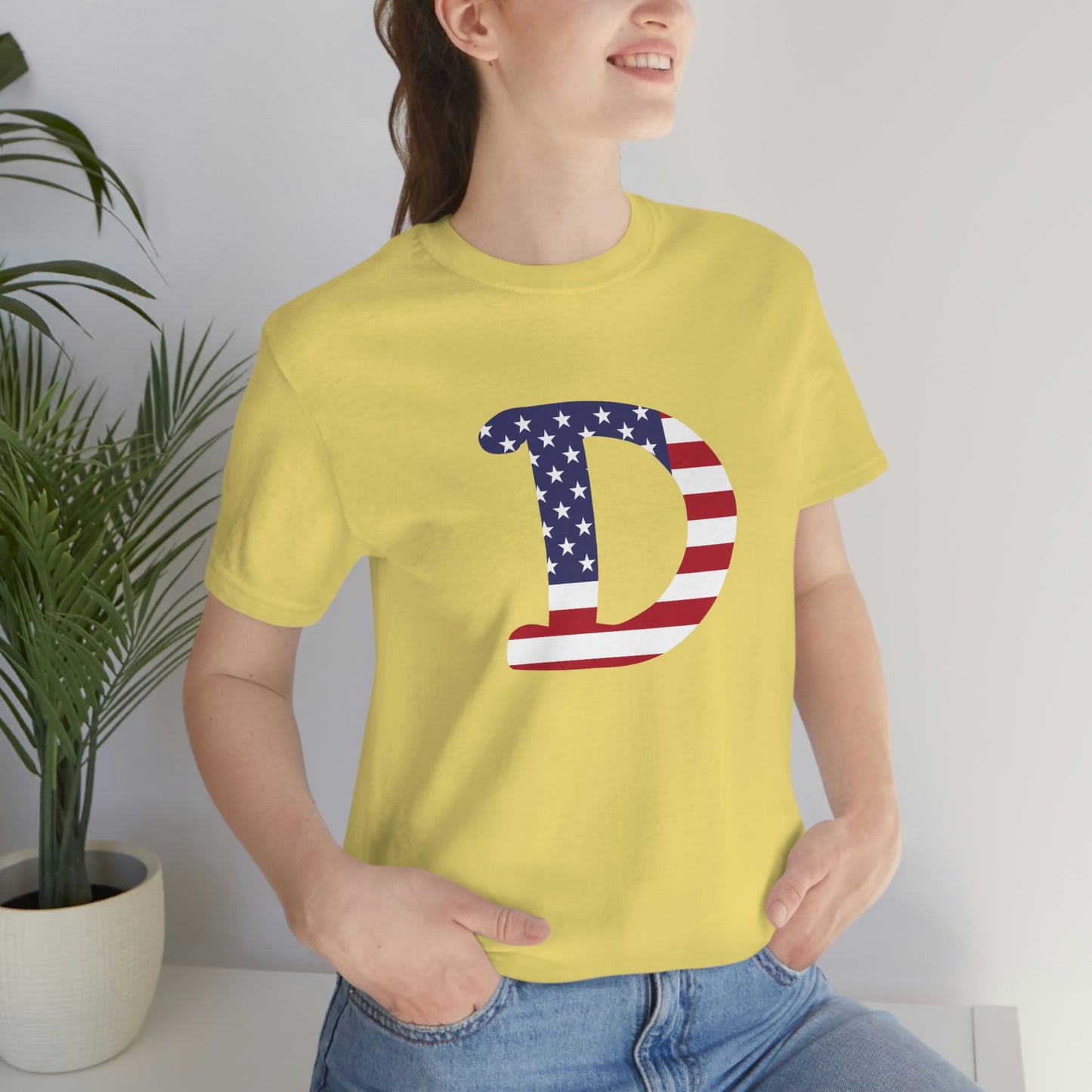 Detroit 'Old French D' T-Shirt (w/ USA Flag Outline) | Unisex Standard Fit