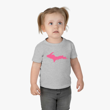 Michigan Upper Peninsula Infant T-Shirt (w/ Pink UP Outline) | Short Sleeve