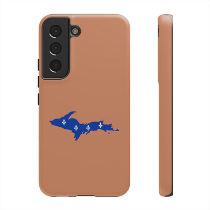 Michigan Upper Peninsula Tough Phone Case (Copper Color w/ UP Quebec Flag Outline) | Samsung & Pixel Android