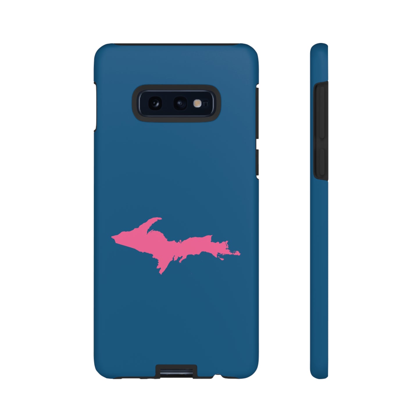 Michigan Upper Peninsula Tough Phone Case (Blueberry w/ Pink UP Outline) | Samsung & Pixel Android