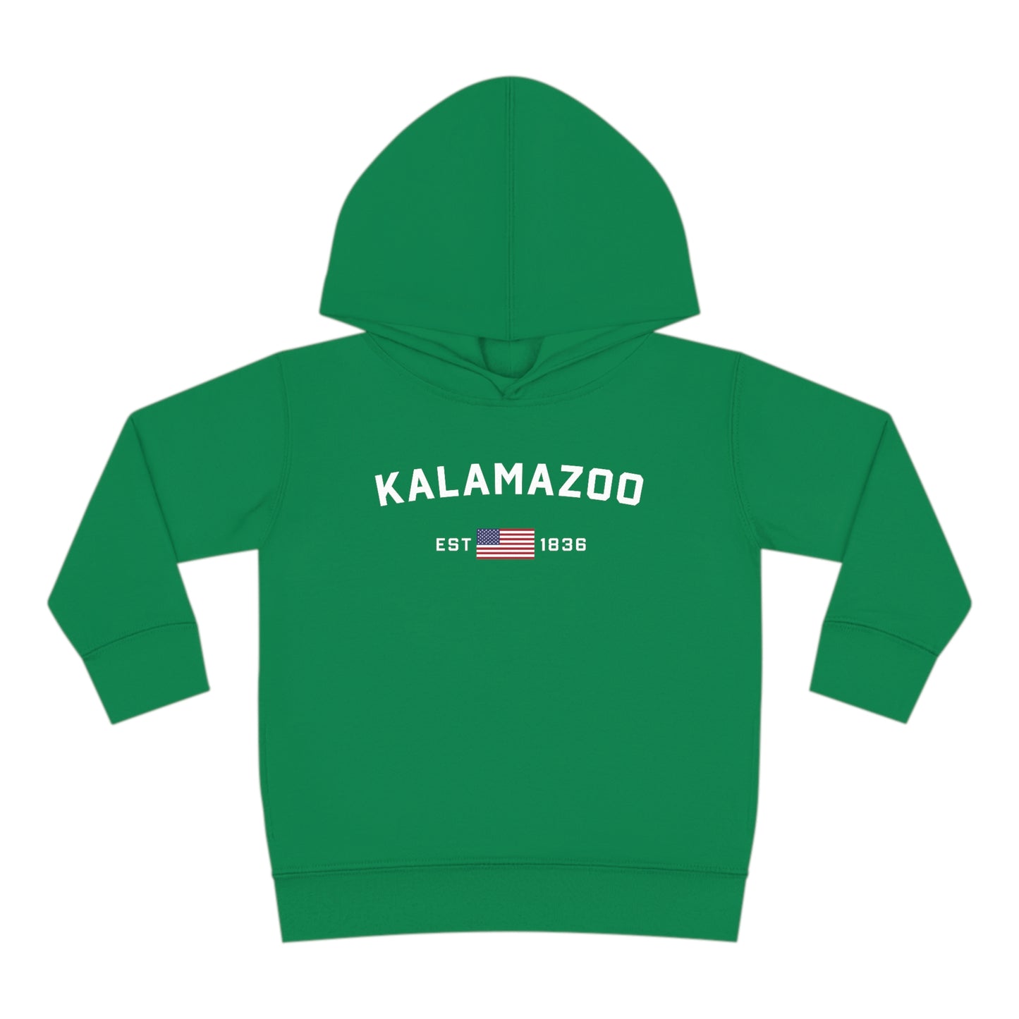 'Kalamazoo EST 1836' Hoodie (w/USA Flag Outline) | Unisex Toddler