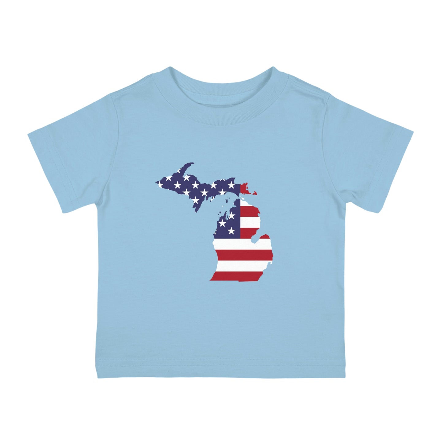 Michigan Infant T-Shirt (w/ MI USA Flag Outline) | Short Sleeve