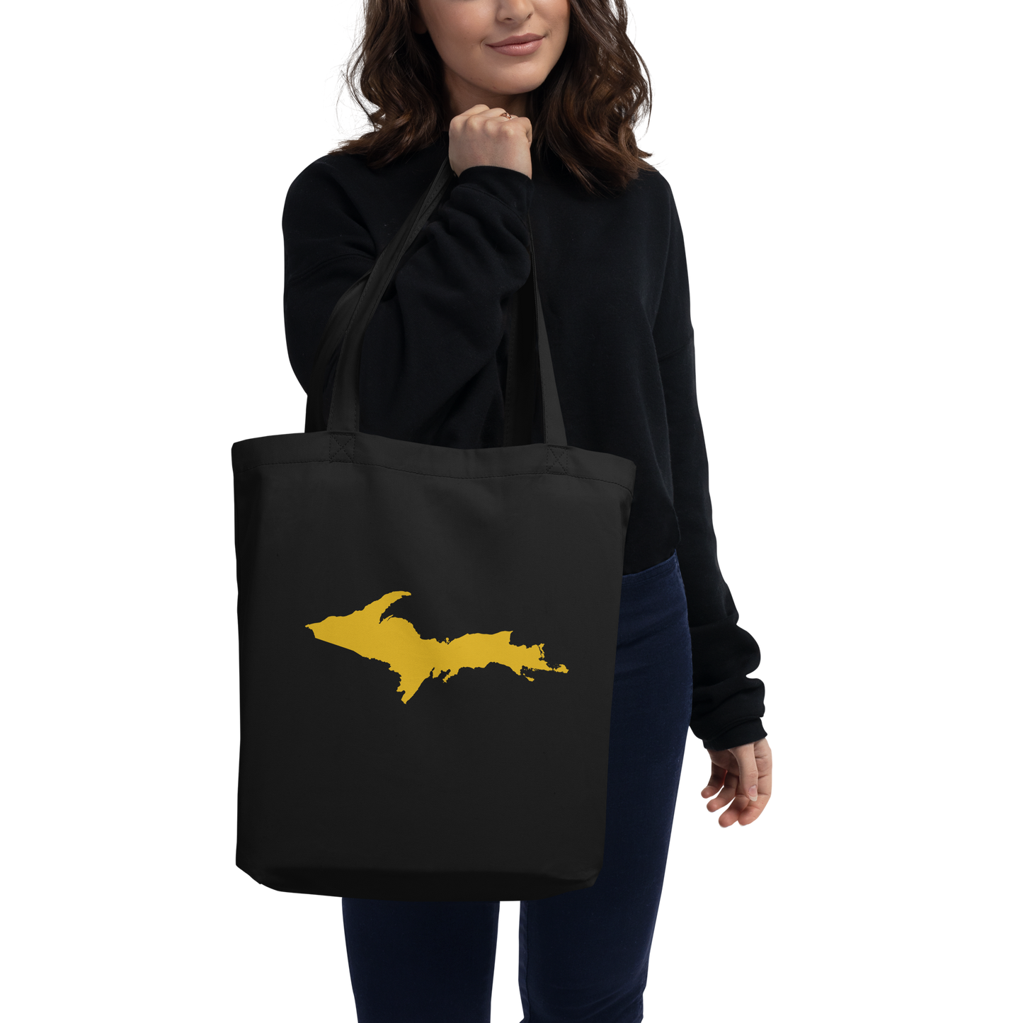 Michigan Upper Peninsula Everyday Tote Bag (w/ Gold UP Outline)