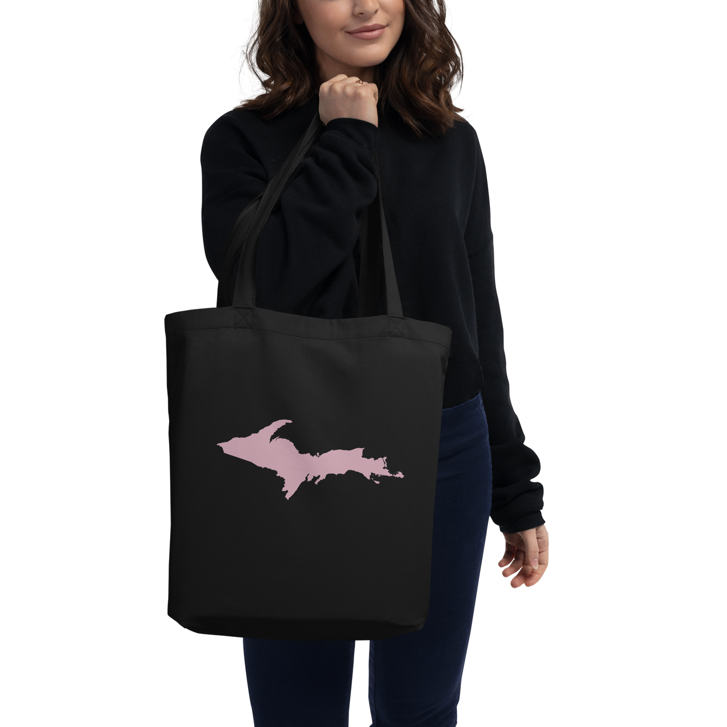 Michigan Upper Peninsula Everyday Tote Bag (w/ Pink UP Outline)