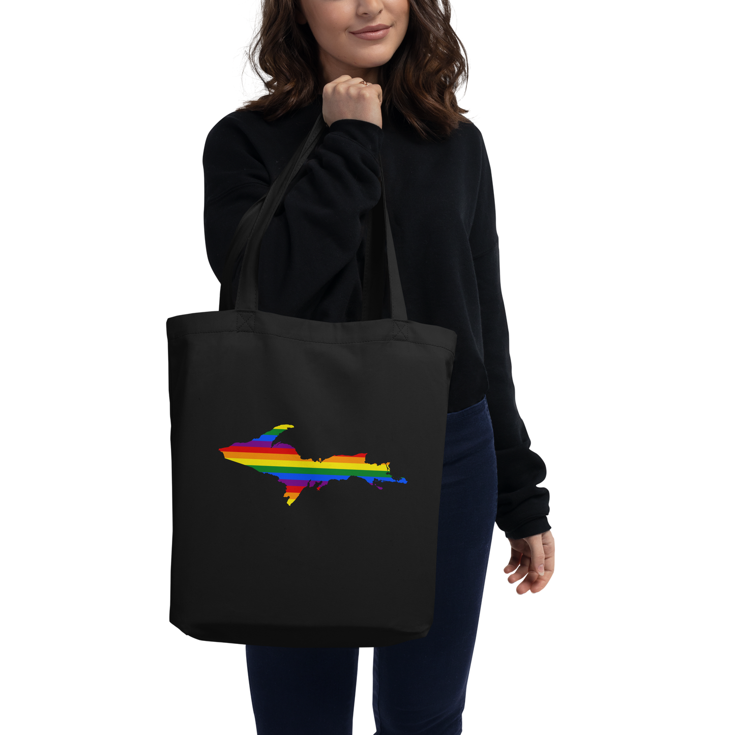 Michigan Upper Peninsula Tote Bag (w/ UP Pride Flag Outline)