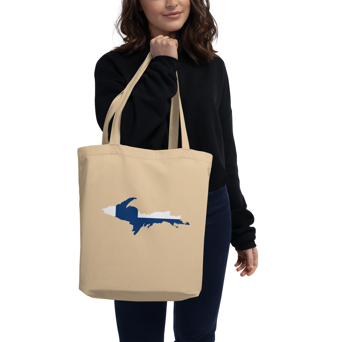 Michigan Upper Peninsula Everyday Tote Bag (w/ UP Finland Flag Outline)