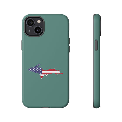 Michigan Upper Peninsula Tough Phone Case (Copper Green w/ UP USA Outline) | Apple iPhone