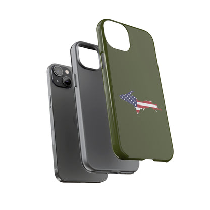 Michigan Upper Peninsula Tough Phone Case (Army Green w/ UP USA Outline) | Apple iPhone