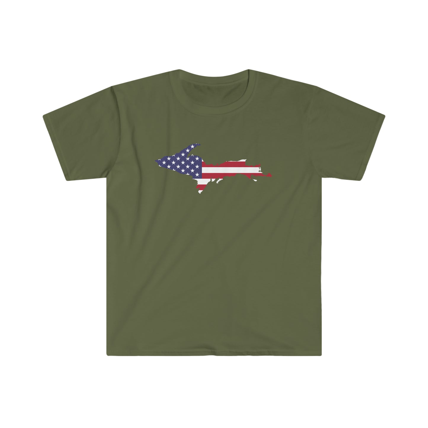 Michigan Upper Peninsula T-Shirt (w/ UP USA Flag Outline) | Unisex Budget