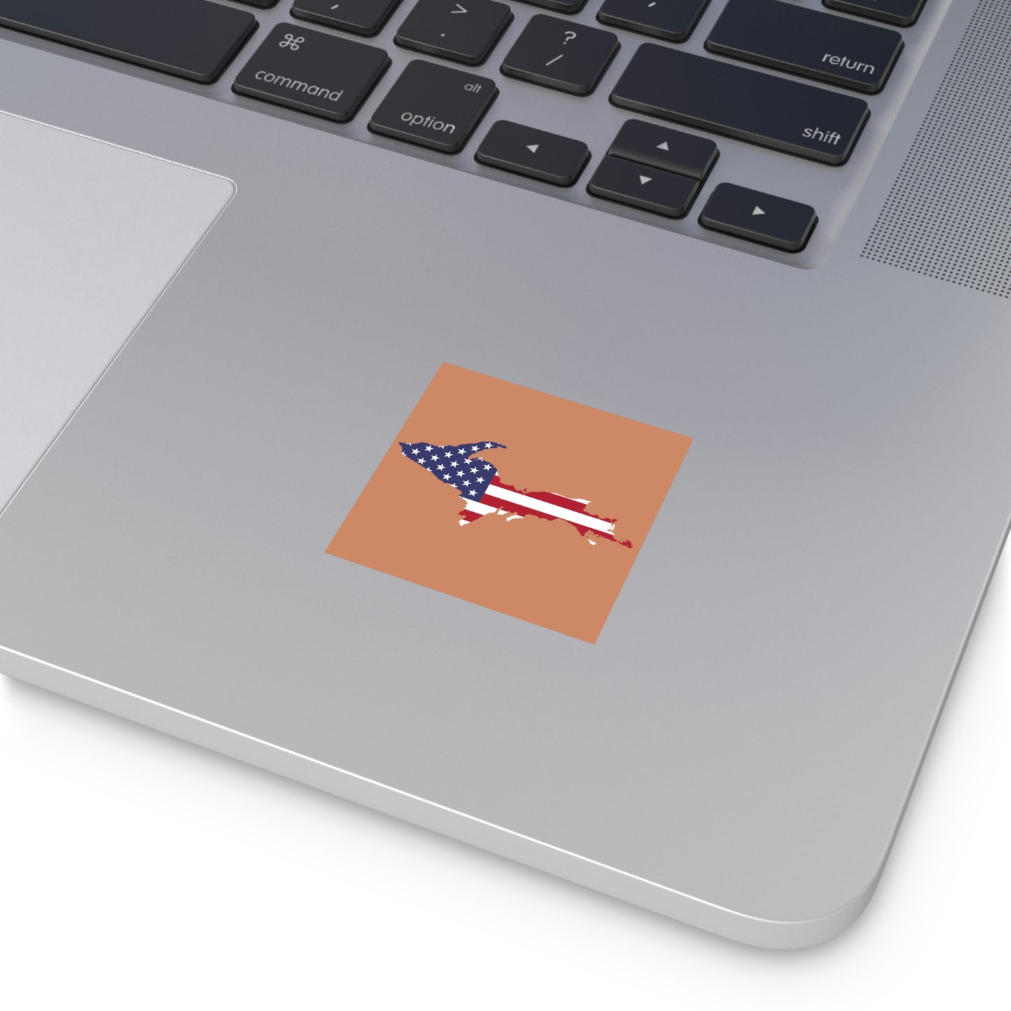 Michigan Upper Peninsula Square Sticker (Copper w/ UP USA Flag Outline) | Indoor/Outdoor