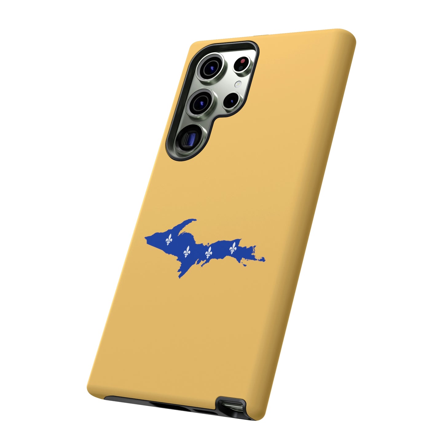 Michigan Upper Peninsula Tough Phone Case (Citrine w/ UP Quebec Flag Outline) | Samsung & Pixel Android