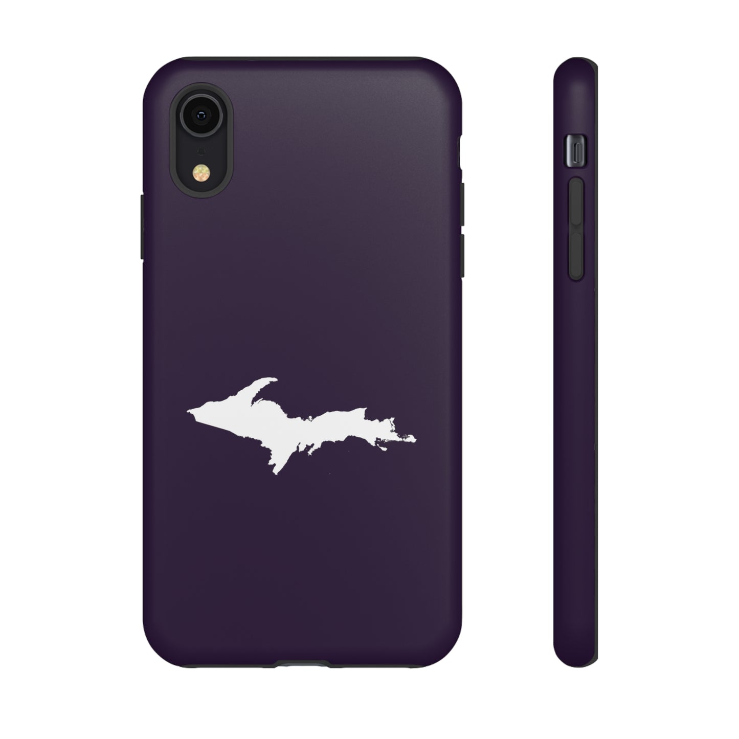 Michigan Upper Peninsula Tough Phone Case (Blackcurrant w/ UP Outline) | Apple iPhone