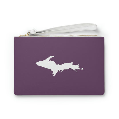 Michigan Upper Peninsula Clutch Bag (Plum w/UP Outline)