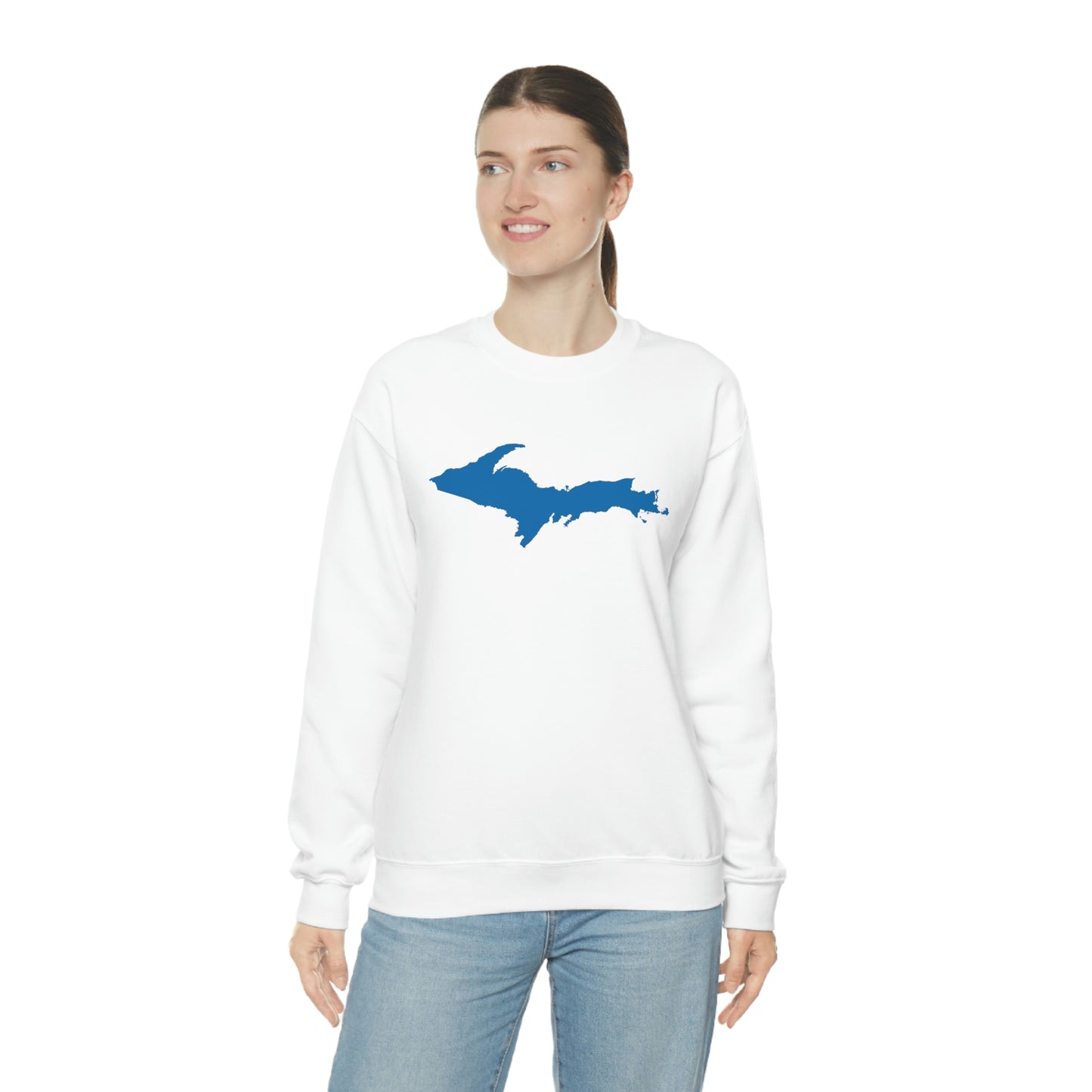 Michigan Upper Peninsula Sweatshirt (w/ Azure UP Outline) | Unisex Standard