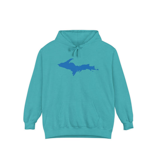 Michigan Upper Peninsula Hoodie (w/ Azure UP Outline) | Unisex Garment-Dyed