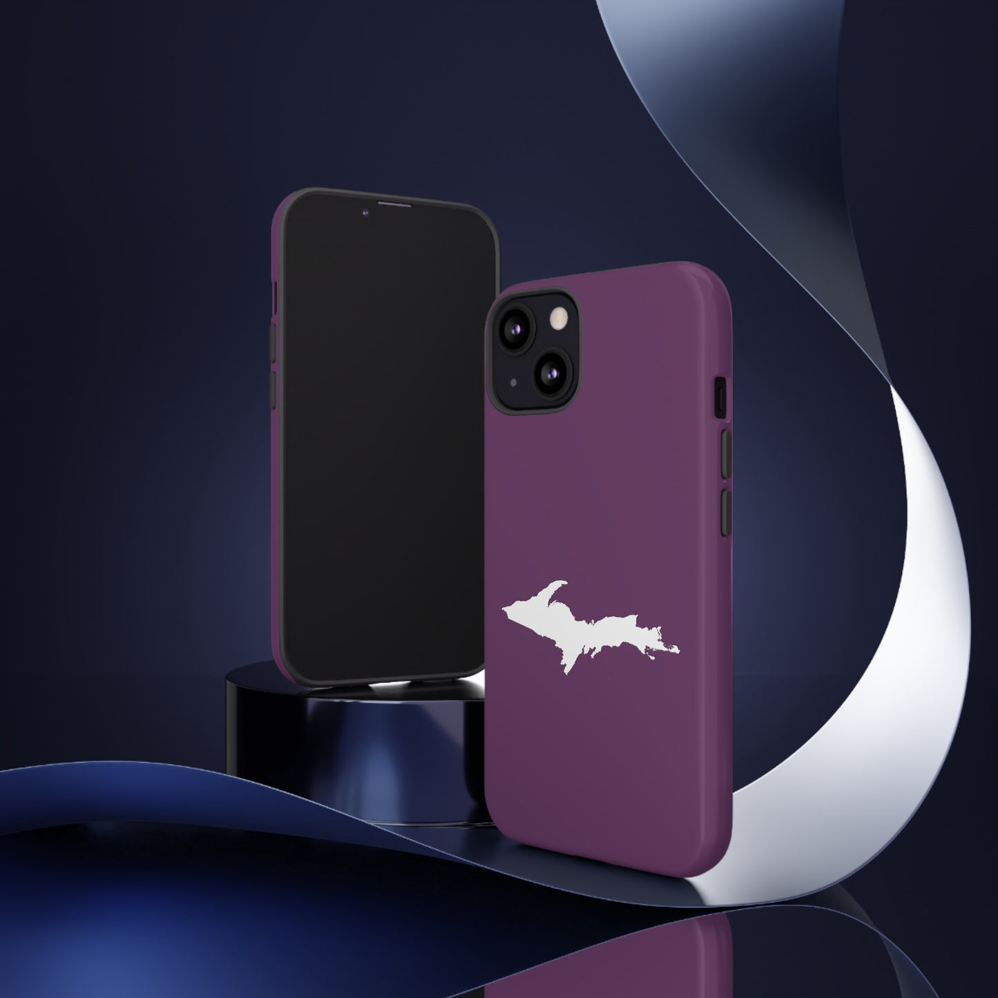 Michigan Upper Peninsula Tough Phone Case (Plum w/ UP Outline) | Apple iPhone