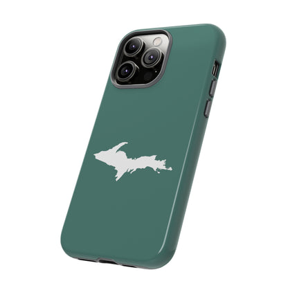 Michigan Upper Peninsula Tough Phone Case (Copper Green w/ UP Outline) | Apple iPhone