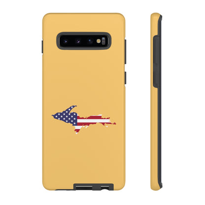 Michigan Upper Peninsula Tough Phone Case (Citrine w/ UP USA Flag Outline) | Samsung & Pixel Android