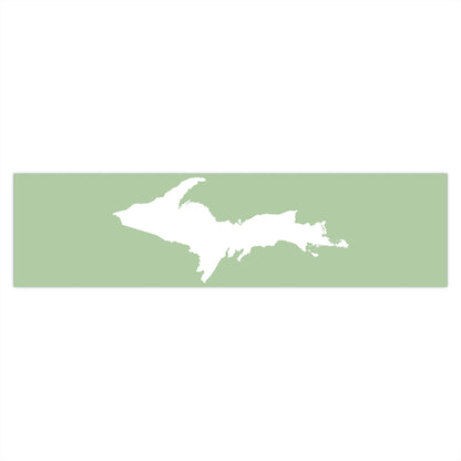 Michigan Upper Peninsula Bumper Sticker (w/ UP Outline) | Green Tea Color Background