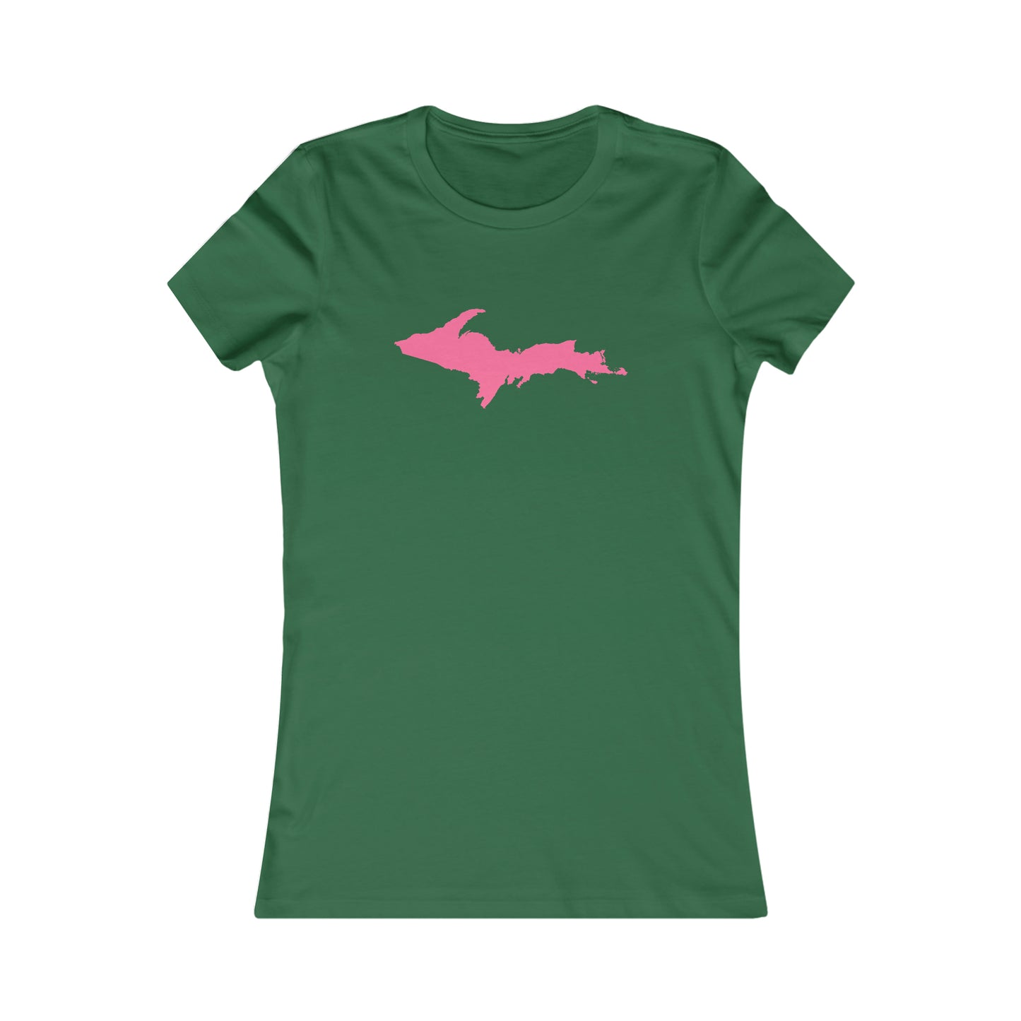 Michigan Upper Peninsula T-Shirt (w/ Pink UP Outline) | Women's Slim Fit