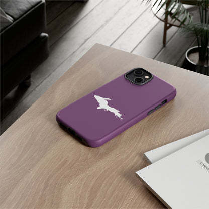 Michigan Upper Peninsula Tough Phone Case (Plum w/ UP Outline) | Apple iPhone