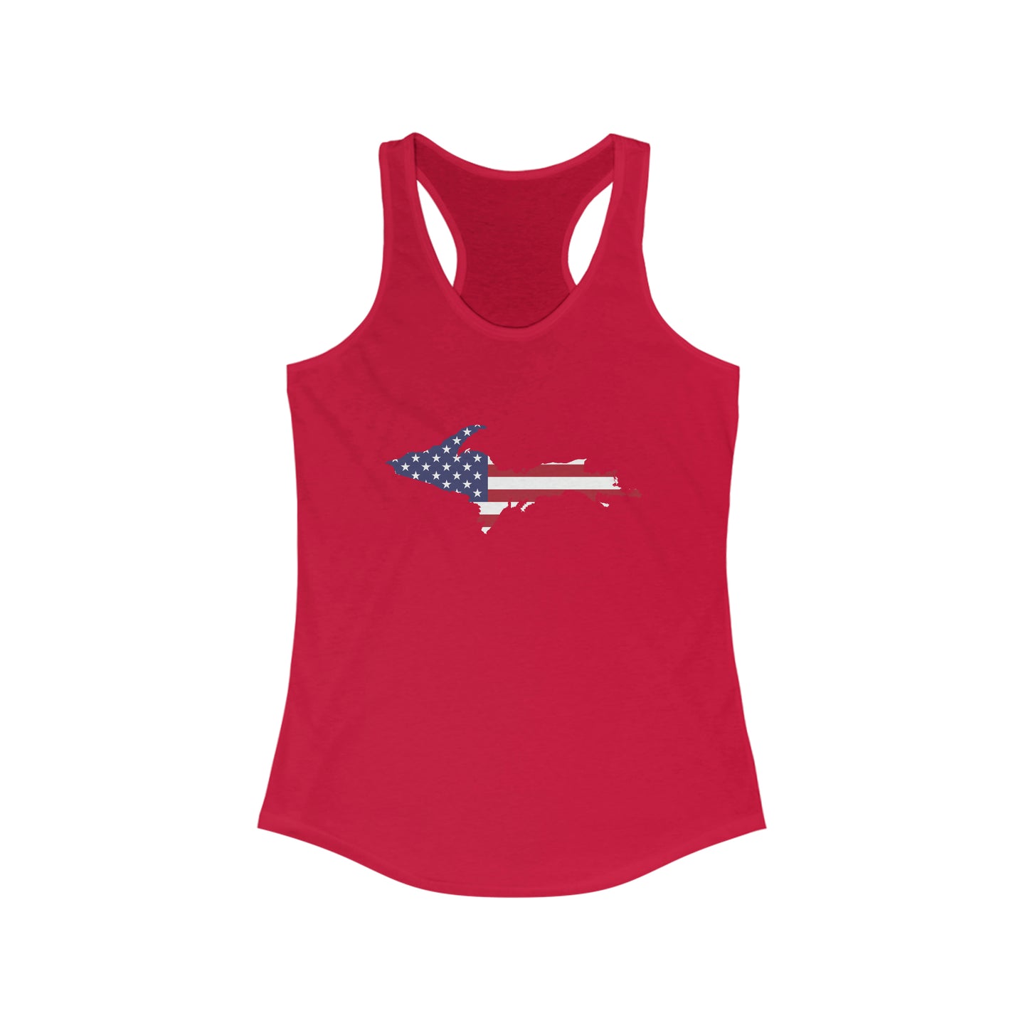 Michigan Upper Peninsula Tank Top (w/ MI USA Flag Outline) | Women's Racerback