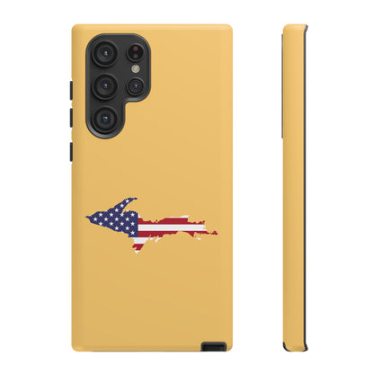 Michigan Upper Peninsula Tough Phone Case (Citrine w/ UP USA Flag Outline) | Samsung & Pixel Android