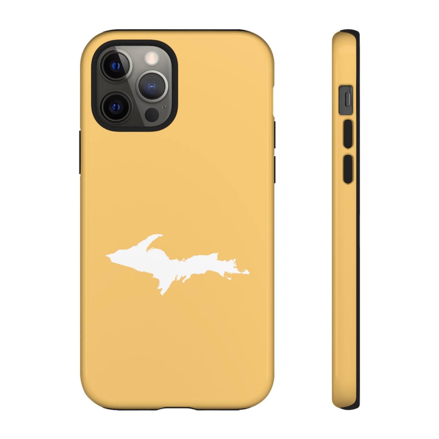 Michigan Upper Peninsula Tough Phone Case (Citrine Color w/ UP Outline) | Apple iPhone