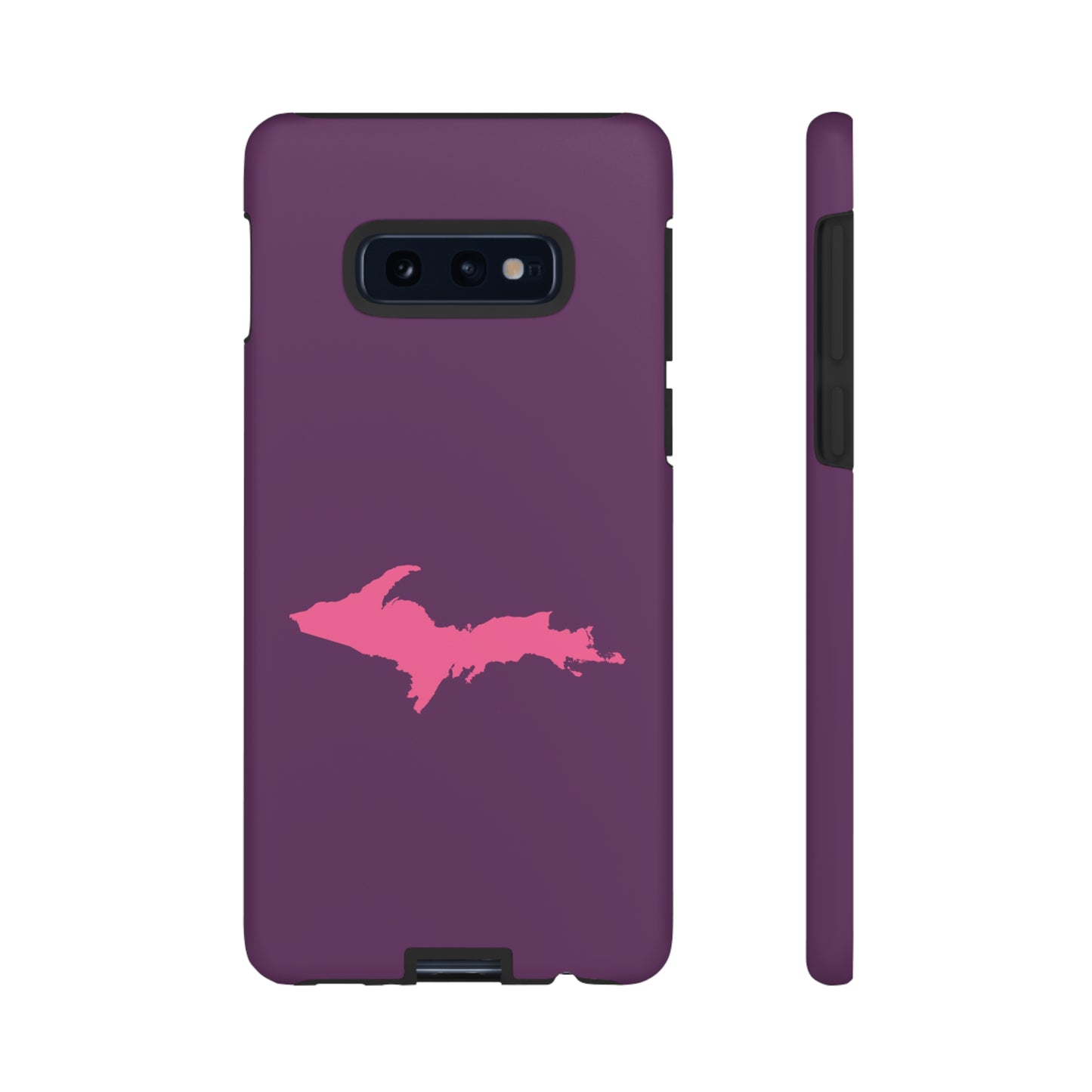 Michigan Upper Peninsula Tough Phone Case (Plum w/ Pink UP Outline) | Samsung & Pixel Android