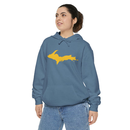 Michigan Upper Peninsula Hoodie (w/ Gold UP Outline) | Unisex Garment-Dyed