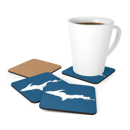 Michigan Upper Peninsula Coaster Set (Blueberry w/ UP Outline) | Corkwood - 4 pack