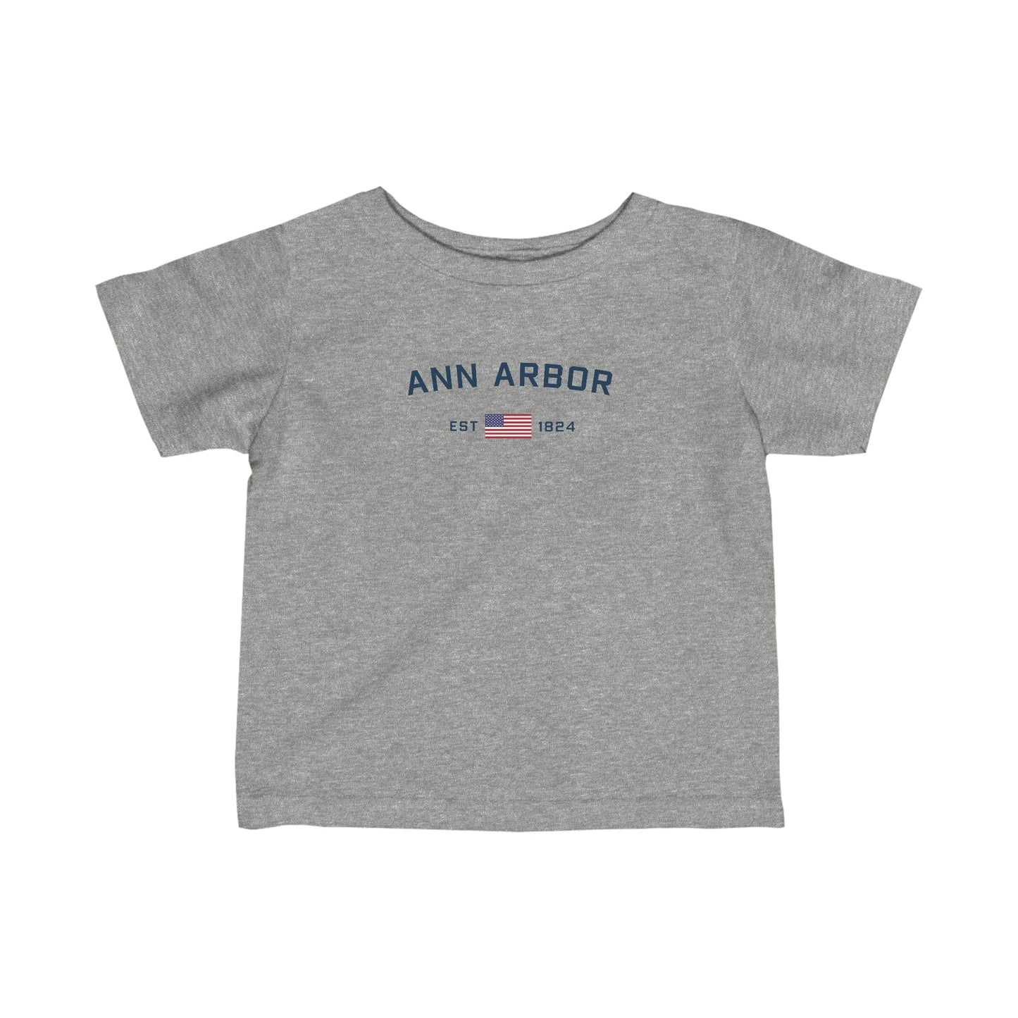 'Ann Arbor EST 1826' T-Shirt (w/USA Flag Outline) |  Infant Short Sleeve