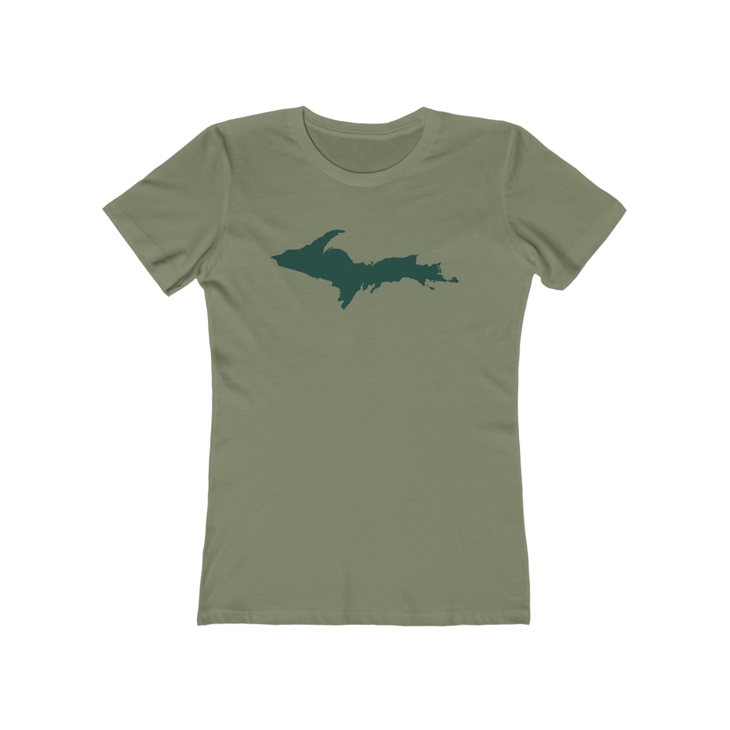 Upper Peninsula T-Shirt (w/ Green UP Outline) | Women's Boyfriend Cut