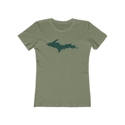 Upper Peninsula T-Shirt (w/ Green UP Outline) | Women's Boyfriend Cut