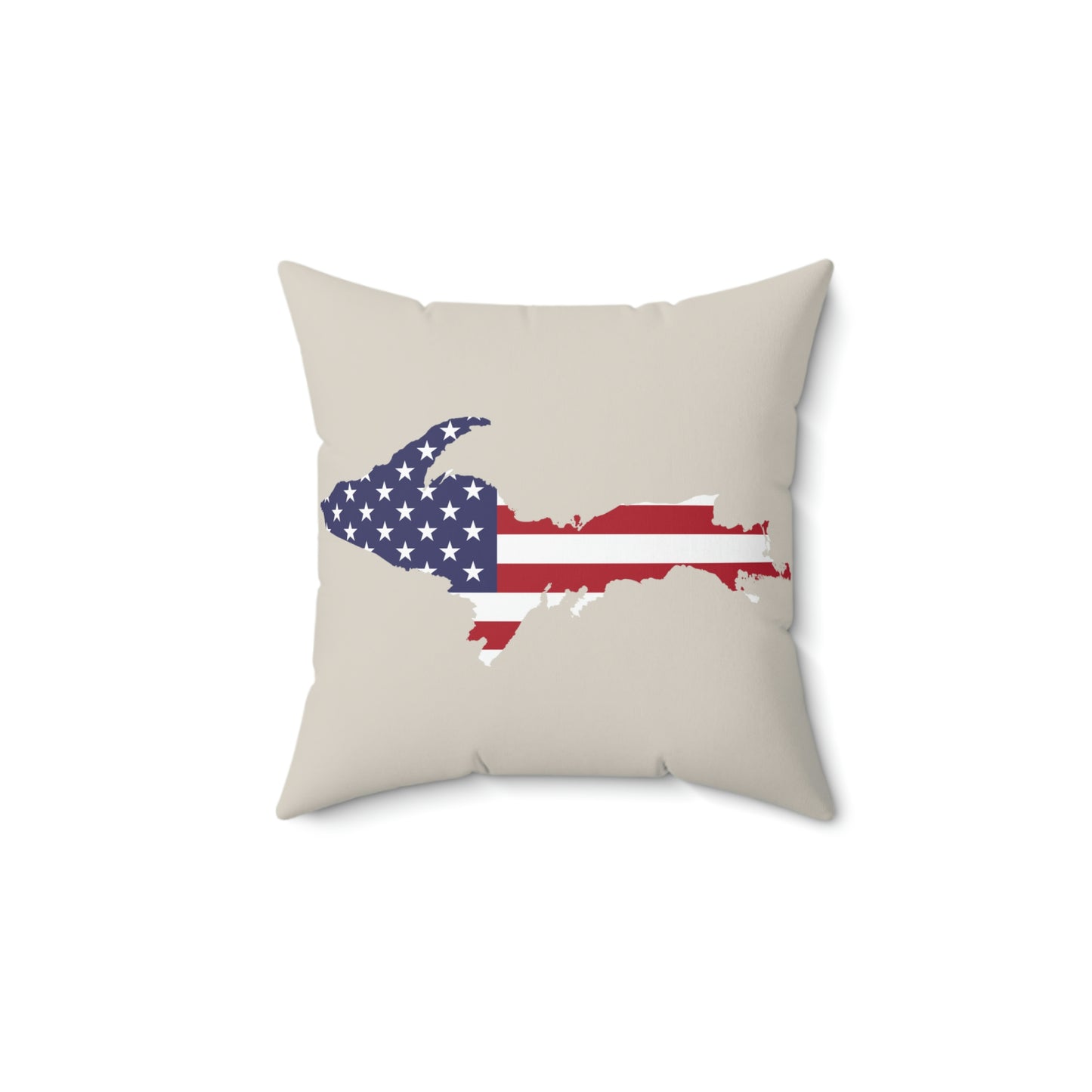 Michigan Upper Peninsula Accent Pillow (w/ UP USA Flag Outline) | Canvas Color