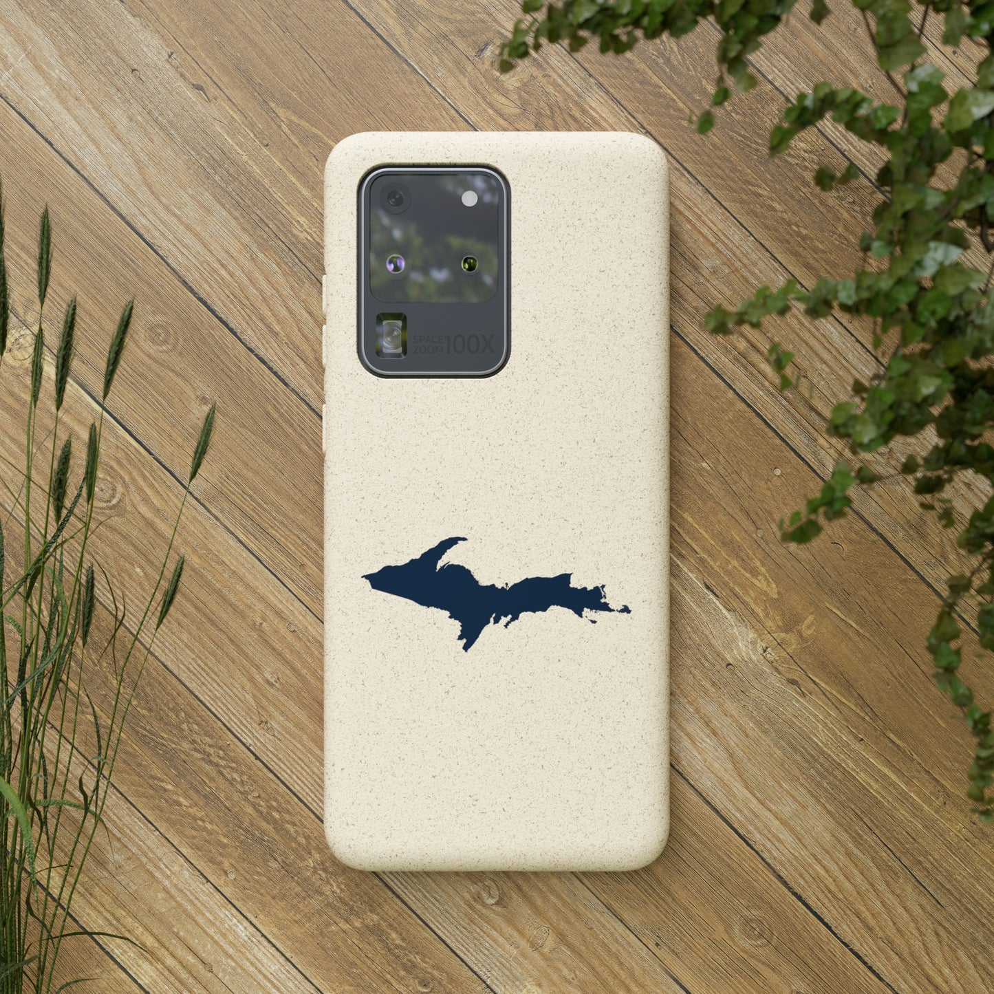 Michigan Upper Peninsula Biodegradable Phone Cases (w/ Navy UP Outline) | Samsung Android