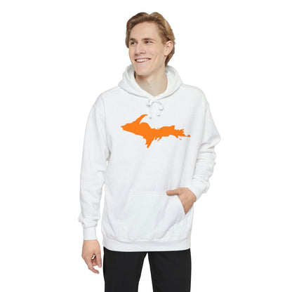 Michigan Upper Peninsula Hoodie (w/ Orange UP Outline) | Unisex Garment-Dyed