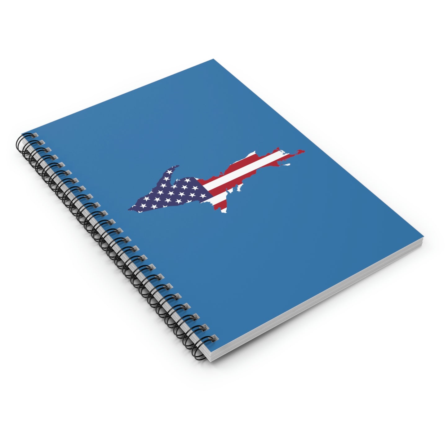 Michigan Upper Peninsula Spiral Notebook (w/ UP USA Flag Outline) | Lake Superior Blue