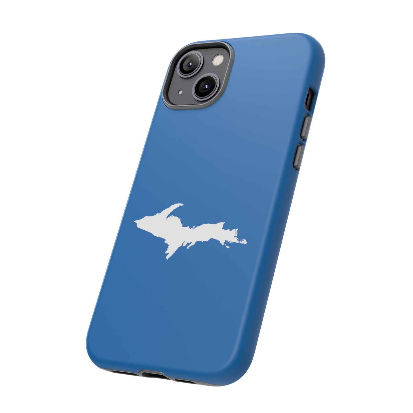 Michigan Upper Peninsula Tough Phone Case (Azure w/ UP Outline) | Apple iPhone