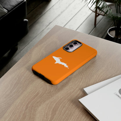 Michigan Upper Peninsula Tough Phone Case (Orange w/ UP Outline) | Samsung & Pixel Android