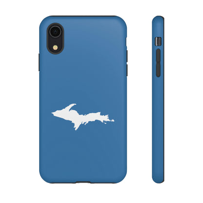 Michigan Upper Peninsula Tough Phone Case (Lake Superior Blue w/ UP Outline) | Apple iPhone