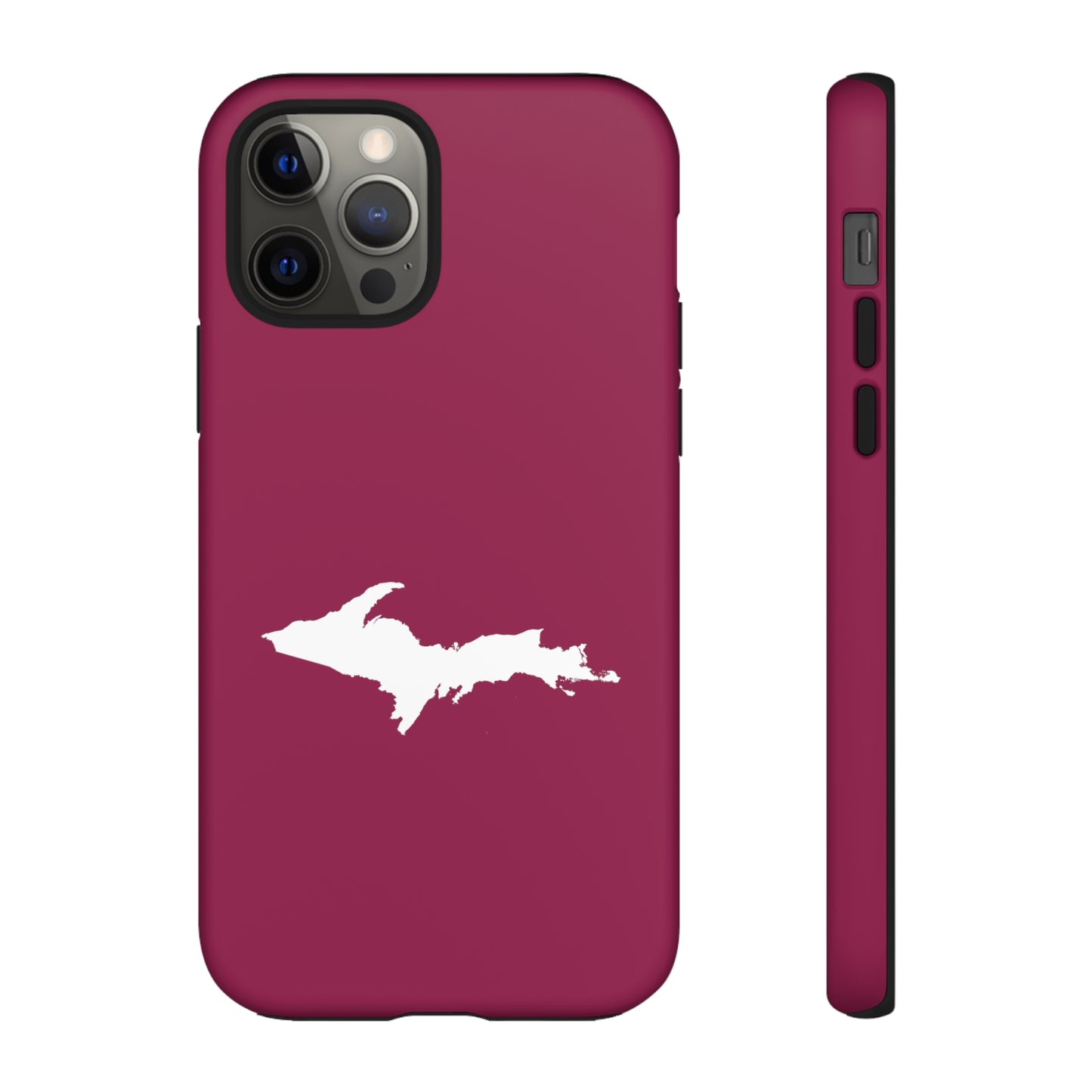 Michigan Upper Peninsula Tough Phone Case (Ruby Red w/ UP Outline) | Apple iPhone