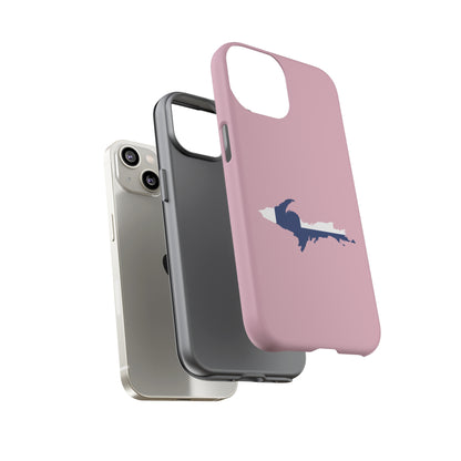 Michigan Upper Peninsula Tough Phone Case (Pink w/ UP Finland Flag Outline) | Apple iPhone