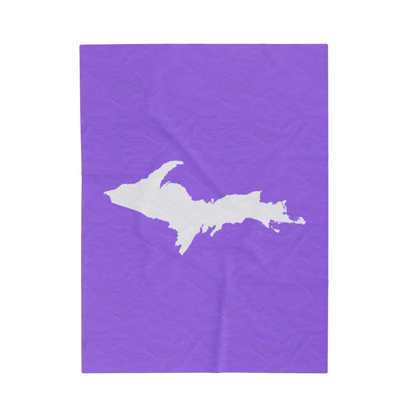 Michigan Upper Peninsula Plush Blanket (w/ UP Outline) | Lavender