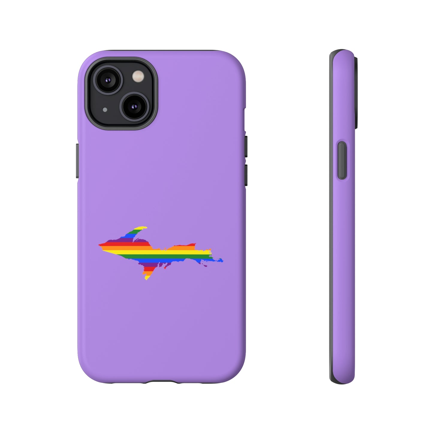 Michigan Upper Peninsula Tough Phone Case (Lavender w/ UP Pride Flag Outline) | Apple iPhone