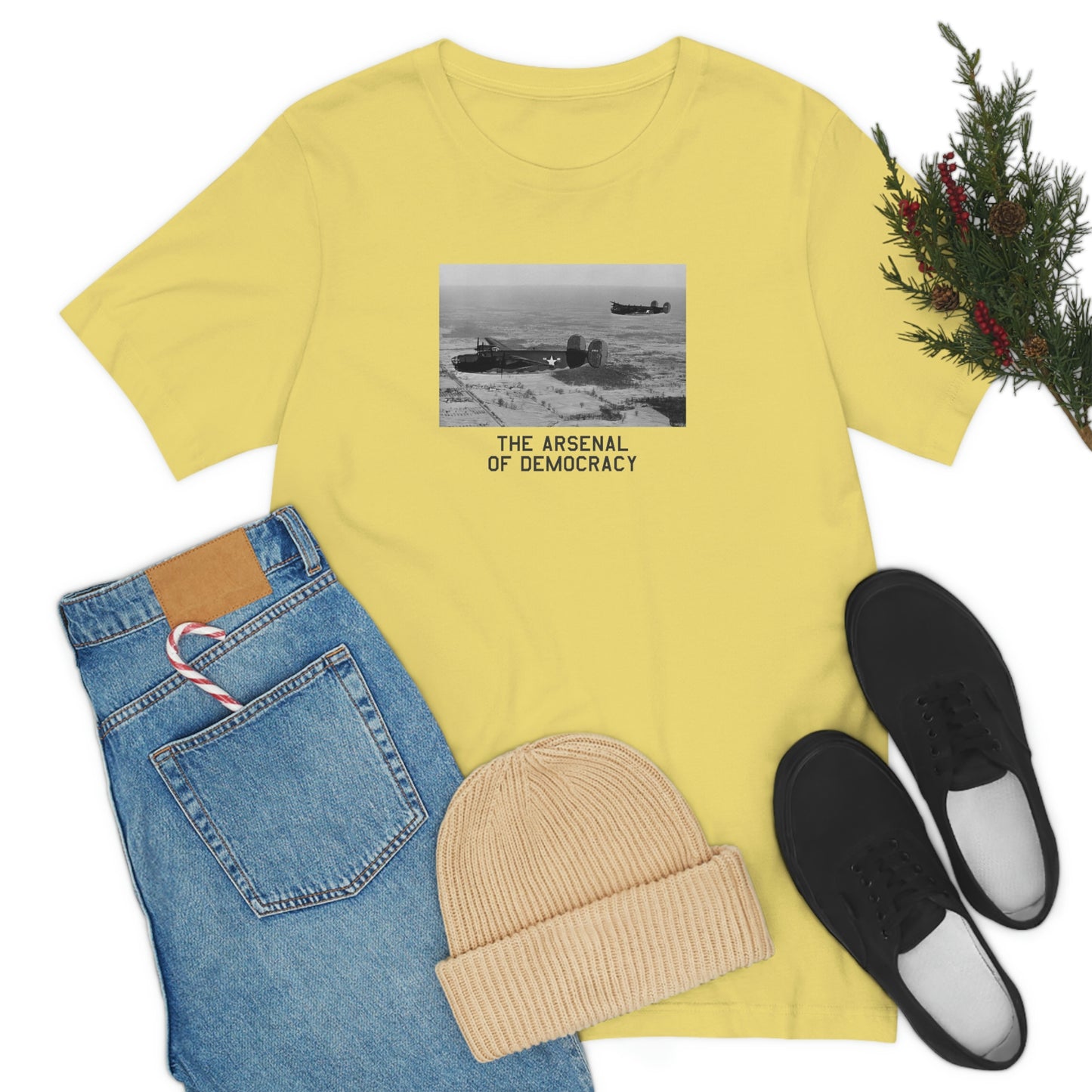 Detroit 'The Arsenal of Democracy' T-Shirt (w/ Willow Run B-24 Liberators) | Unisex Standard Fit