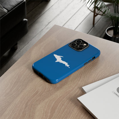 Michigan Upper Peninsula Tough Phone Case (Azure w/ UP Outline) | Apple iPhone