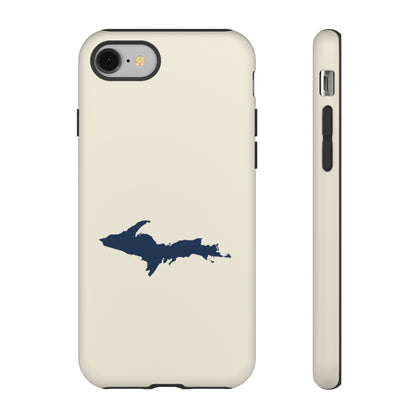 Michigan Upper Peninsula Tough Phone Case (Ivory w/ UP Outline) | Apple iPhone